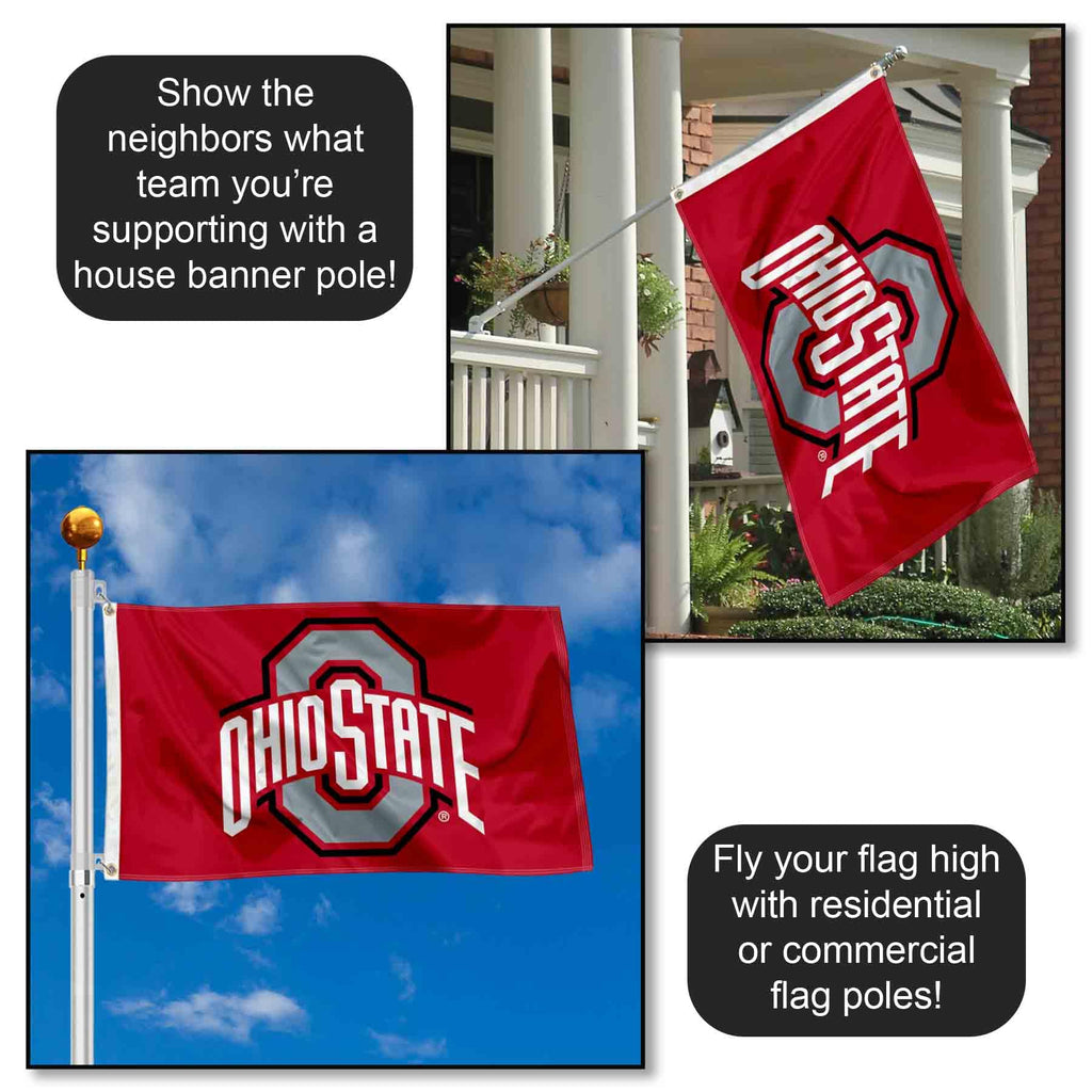 College Flags & Banners Co. Ohio State Buckeyes Polyester Outdoor 3x5 Grommet Banner Flag