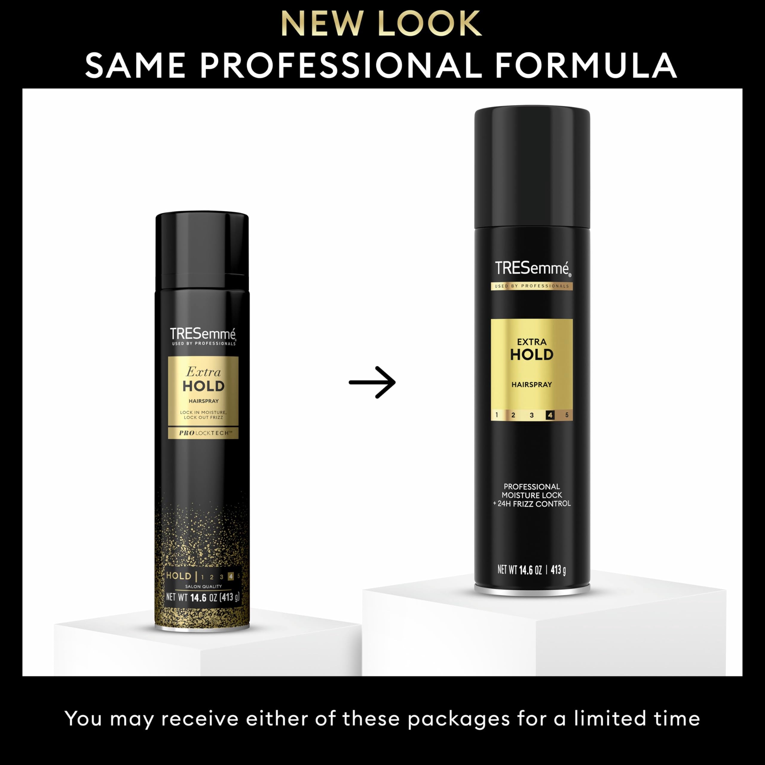 TRESemmé Extra Hold Hairspray 14.6 oz | For 24-Hour hold, Frizz Control, With Pro Lock Tech™, Paraben-Free, Strong hold hairspray, Aerosol