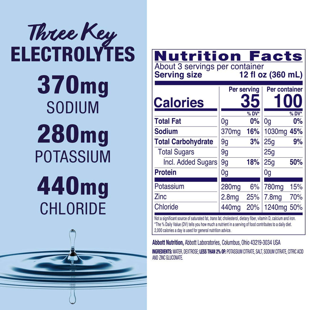Buy now Pedialyte Electrolyte Solution, Hydration Drink, Unflavored, 1 Liter at indiglob india