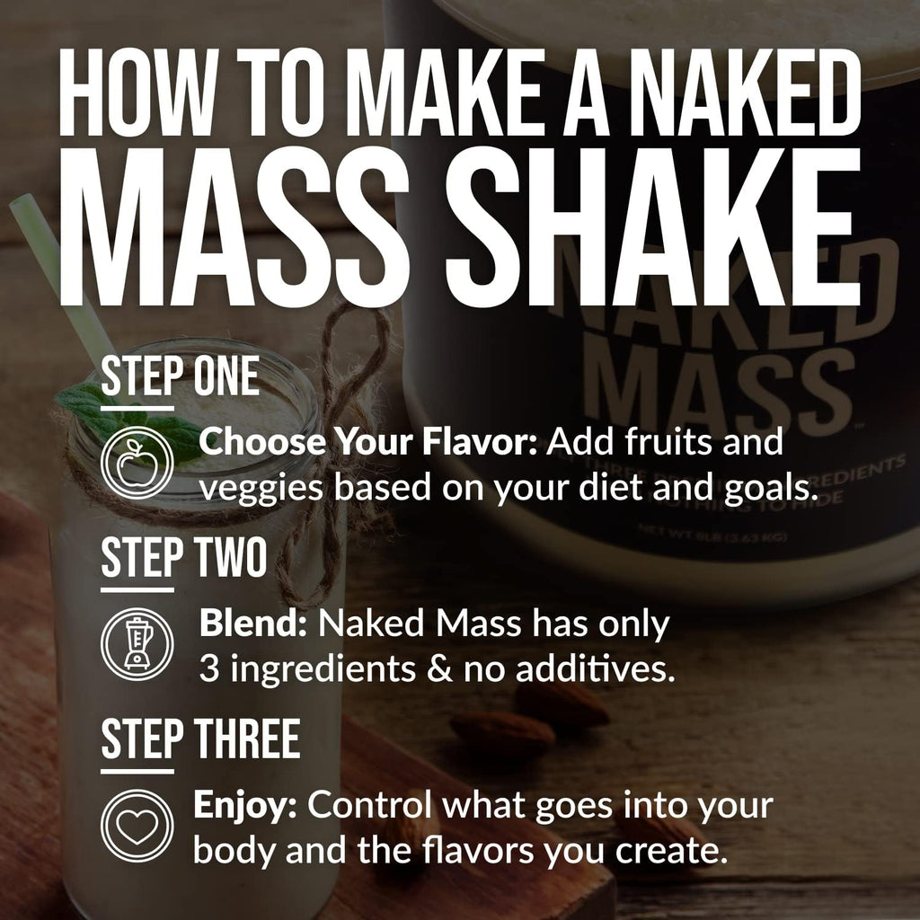 Buy now NAKED Mass - Natural Weight Gainer Protein Powder - 8 LB Bulk, GMO Free, Gluten Free & Soy Free. No Artificial Ingredients - 1,250 Calories per Serving at indiglob india