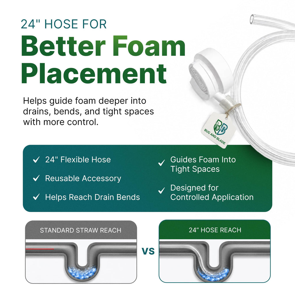Bundle - InVade Hot Spot+ Bio-Enzyme Foam (19 oz) with Bug and Blade 24-Inch Extension Hose, Biodegradable Drain Pipe Degreaser and Citrus Oil Odor Neutralizer