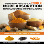 Turmeric Curcumin Supplement 95% Curcuminoids 1950mg with Organic Turmeric & BioPerine Black Pepper Extract for Best Absorption, Natural Vegan Joint Support, Non-GMO, Bottled in USA - 120 Capsules