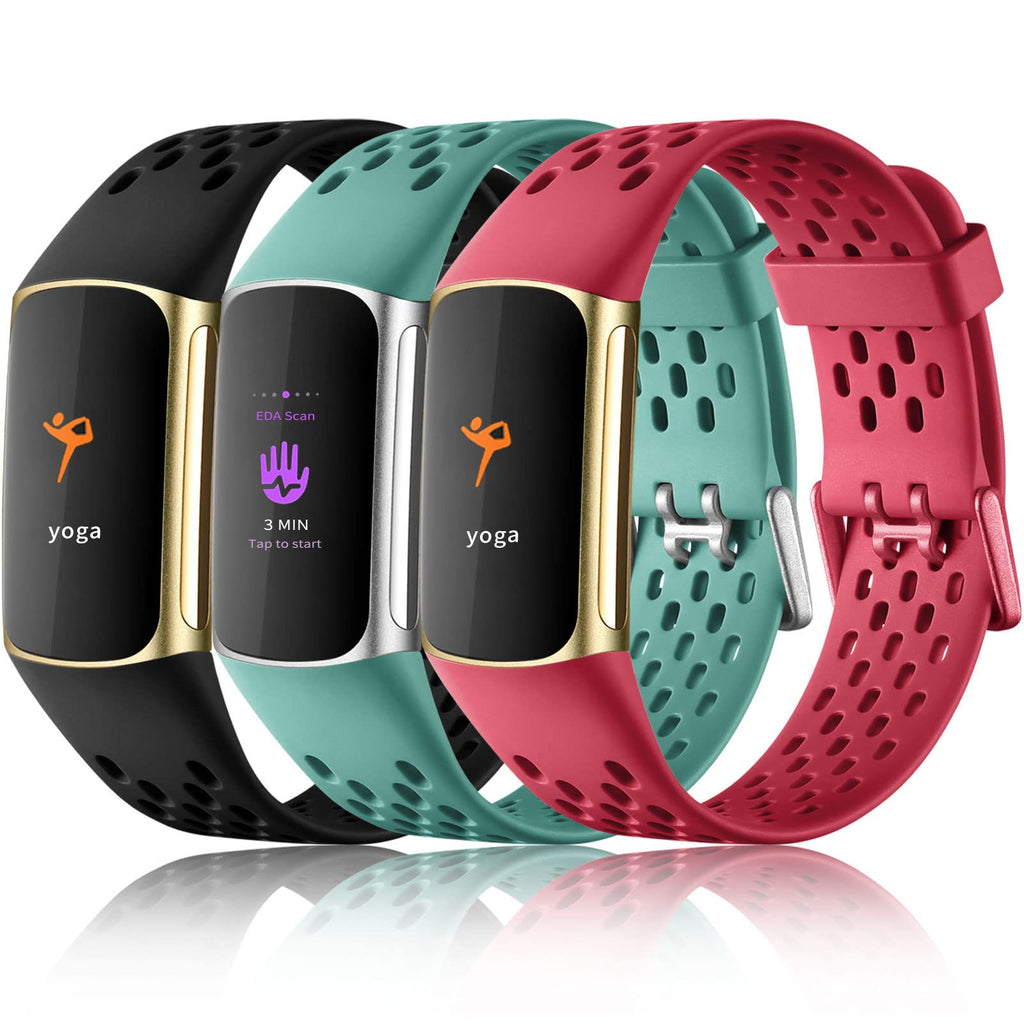 Buy now Maledan Compatible with Fitbit Charge 5/ Fitbit Charge 6 Bands Women Men, Breathable Sport Band Soft Waterproof Replacement Wristbands Strap for Fitbit Charge 5/ Charge 6 Advanced Fitness Tracker at indiglob india