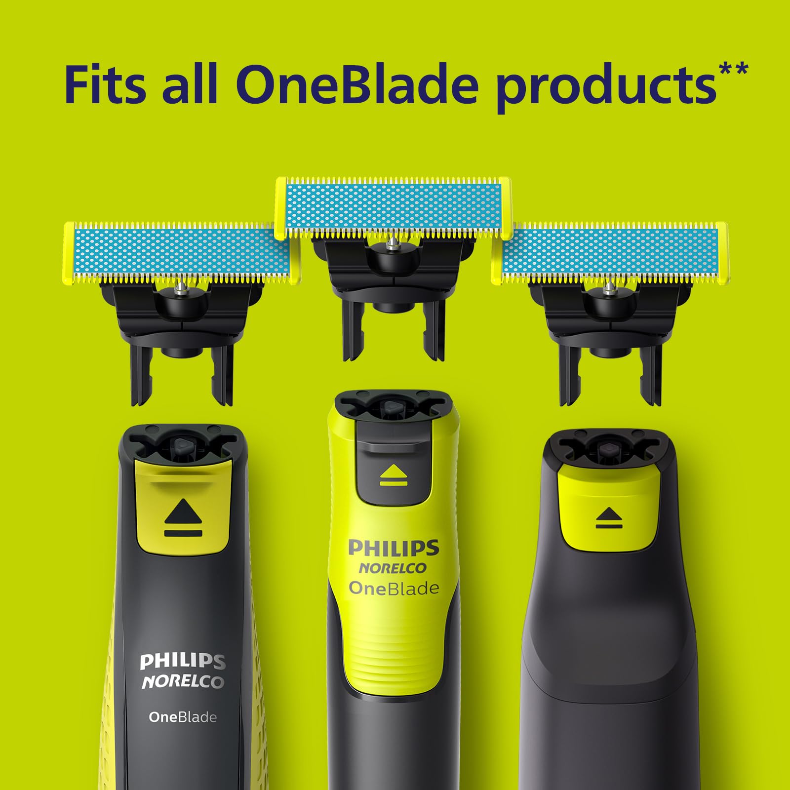Philips Norelco OneBlade Replacement Blades, Anti-Friction, 2 Pack | Genuine OneBlade Blades, Anti-Friction Coating, Stainless Steel, Up to 8-Month Supply, QP225/80