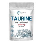 Micro Ingredients Taurine Powder Supplement | 1 KG, 2000mg Per Serving | Unflavored | 100% Pure, Easily Absorbed Free Form | Essential Amino Acids for Exercise, Energy, & Heart Support