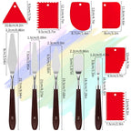 Painting Palette Knife - 5pcs Professional Stainless Palette Paint Knives With 6 Plastic Scrapers Ar Paint Tool for Oil, Canvas, Acrylic Painting & Cake Decorating