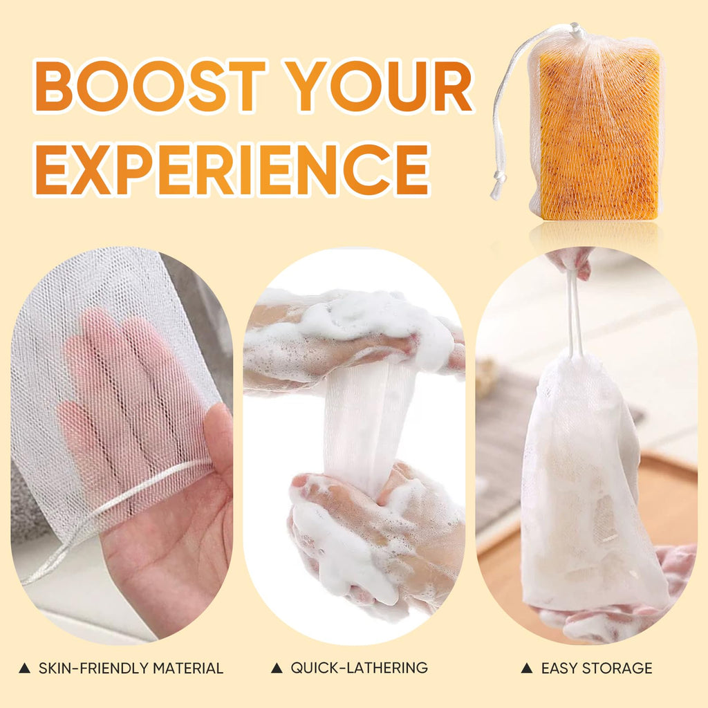 5 Pcs 80g Turmeric Kojic Acid Soap Bars with 2 Foaming Mesh Nets | Infused with Retinol, Collagen, Vitamin E & Shea Butter, SLS-Free, Gentle for Face, Body & Underarms, Fits Oily & Dry Skin