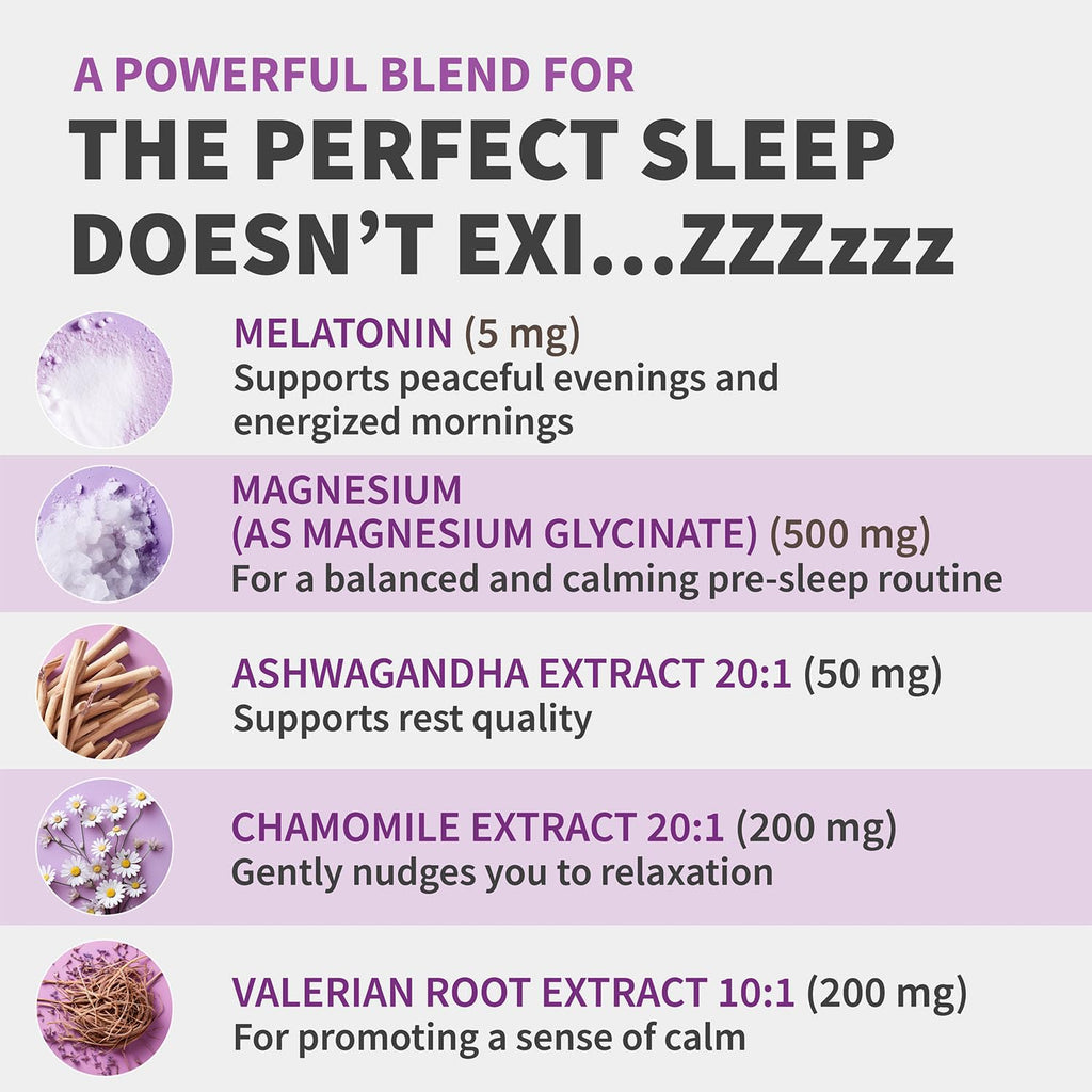 12-in-1 Melatonin Sleep Capsules - Natural Sleep Aids for Adults with Melatonin 5mg and Magnesium Glycinate 500mg, Sleep Aid with Ashwagandha, L Theanine, Valerian Root, GABA, 5-HTP (90ct, Pack of 2)