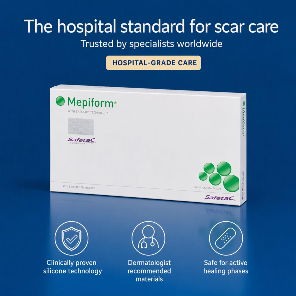 Mepiform Scar Reduction Dressing 4x7inch 10x18cm 5/pk From Spain