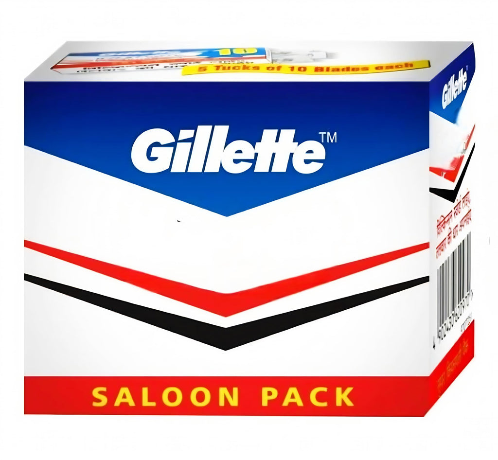 Buy now 50 Gillette Saloon Double Edge Razor Blades at indiglob india