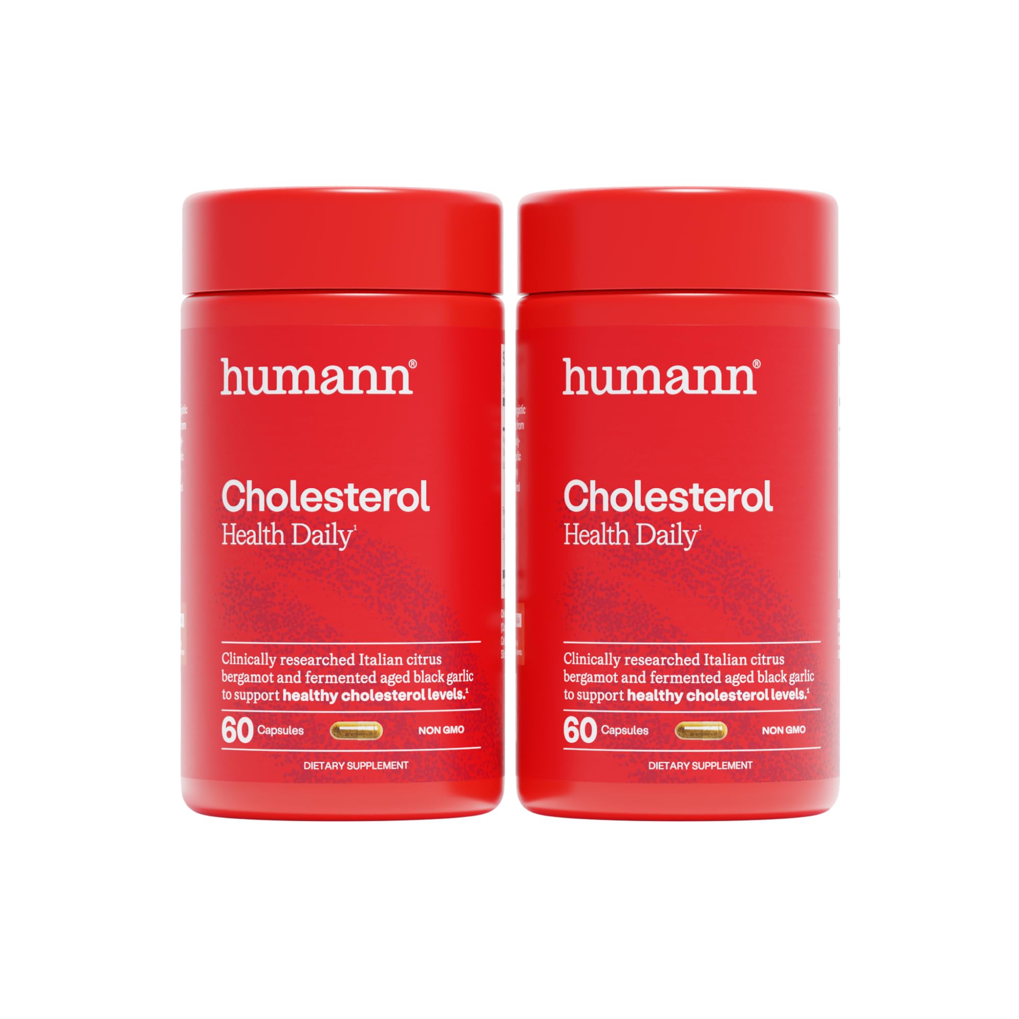 HumanN Cholesterol Health Daily Capsules, Lipid, & Liver Support, 60 Ct | Aged Black Garlic & Citrus Bergamot Extract, Clinically Studied Ingredients, Non-GMO, Once Daily, For Adults, Made in USA