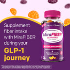 MiraFIBER Gummies, from The Makers of MiraLAX, 8g Per Serving, with B Vitamins, Metabolism Support, Gut Health for Men & Women, Prebiotic Fiber Gummies for Adults, Mixed Fruit Flavor 72Ct