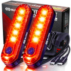 BLITZU Bike Tail Light, 2 Pack USB-C Rechargeable LED Bicycle Rear Lights