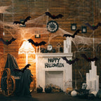 YUJUN Halloween Hanging Bats for 12PCS 3D Halloween Yard Outdoor Decoration