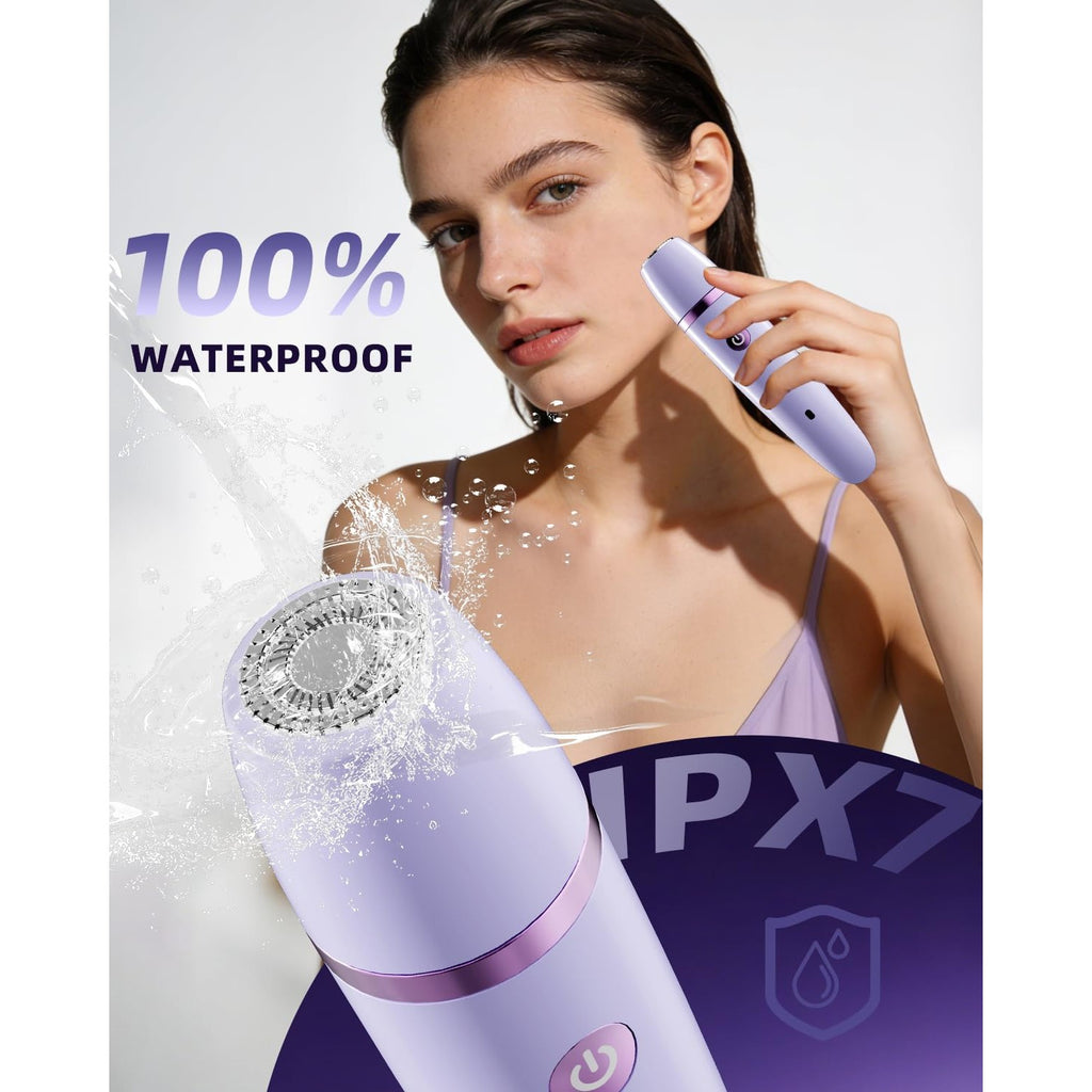 Ufree 3-in-1 Bikini Trimmer Electric Razors for Women, Gifts for Women | Ceramic Blade, IPX7 Waterproof, Lady Shaver, Travel Lock, for Face, Legs, Pubic Hair, Underarms, Body Hair Trimmer, Purple
