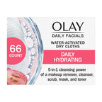 Buy now Olay Makeup Remover Wipes, Daily Facials Hydrating Face Cleanser for Normal to Dry Skin, Alcohol & Fragrance Free, Soft Face Wash Towels, Travel Essentials for Women, Convenient Dry Cloths, 66 ct at indiglob india