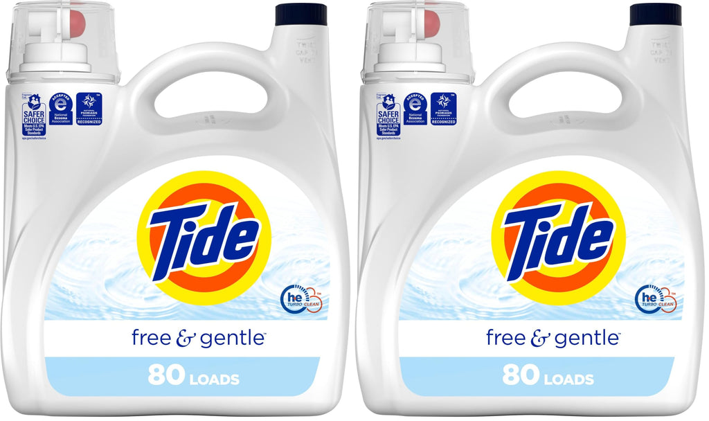 Buy now Tide Free & Gentle Liquid Laundry Detergent, Unscented, 1.47 L (32 Loads) Unscented 105 Fl Oz (Pack of 2) at indiglob india