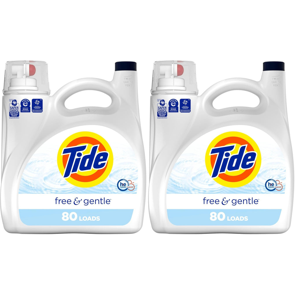 Buy now Tide Free & Gentle Liquid Laundry Detergent, Unscented, 1.47 L (32 Loads) Unscented 105 Fl Oz (Pack of 2) at indiglob india