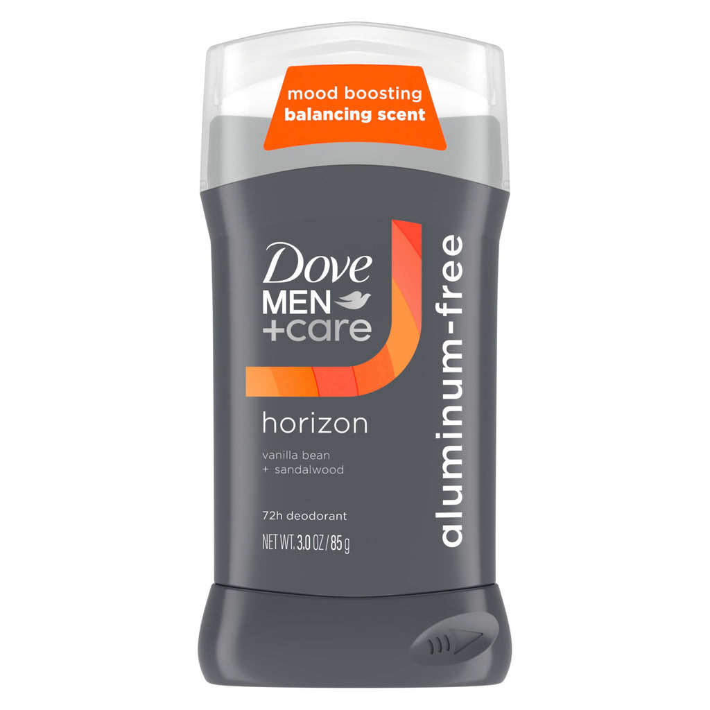 DOVE MEN + CARE Aluminum‑Free Deodorant Stick for Men, Vanilla Bean & Sandal Wood Mood Boosting Scent, 72HR Odor Protection, 3 oz