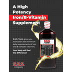 S.S.S. Tonic Liquid Iron & Vitamin B Supplement with B1, B2 & B3, 20 Fl Oz | High-potency, easy-to-take formula for daily energy support; made in USA