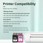 63 63XL 4520 3830 Ink Cartridges for HP Printers Black and Color Combo Pack