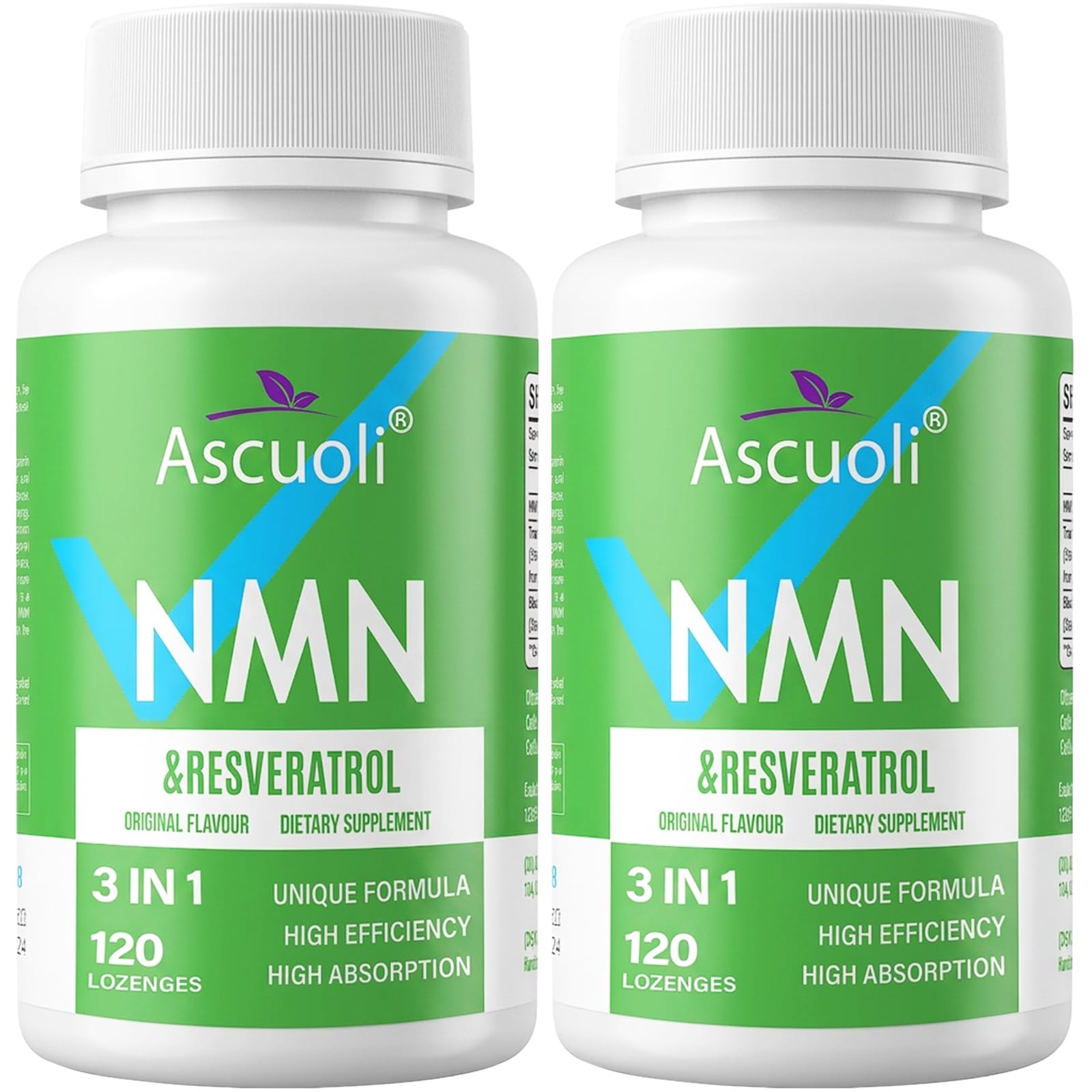 Sublingual NMN Resveratrol Supplement 950mg, 120 Lozenges (120-Day Supply) | Sublingual NMN 500mg + Trans-Resveratrol 400mg, 3-in-1 Advanced Formula for NAD, Cell, Immune, Energy & Muscle, Anti-Aging