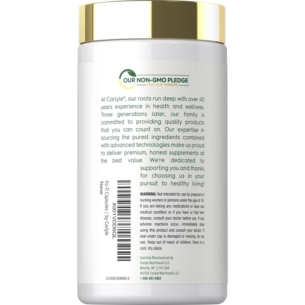 Carlyle Fo-Ti Supplement | 180 Capsules | He-Shou-Wu Root Extract