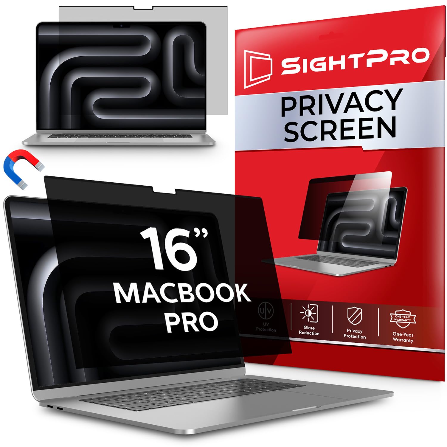 Buy now Magnetic Privacy Screen for MacBook Pro 16 Inch (2019, 2020) Removable Laptop Privacy Filter Shield and Protector MacBook Pro 16 Inch (2021-2024, M1-M4, Pro, Max) at indiglob india