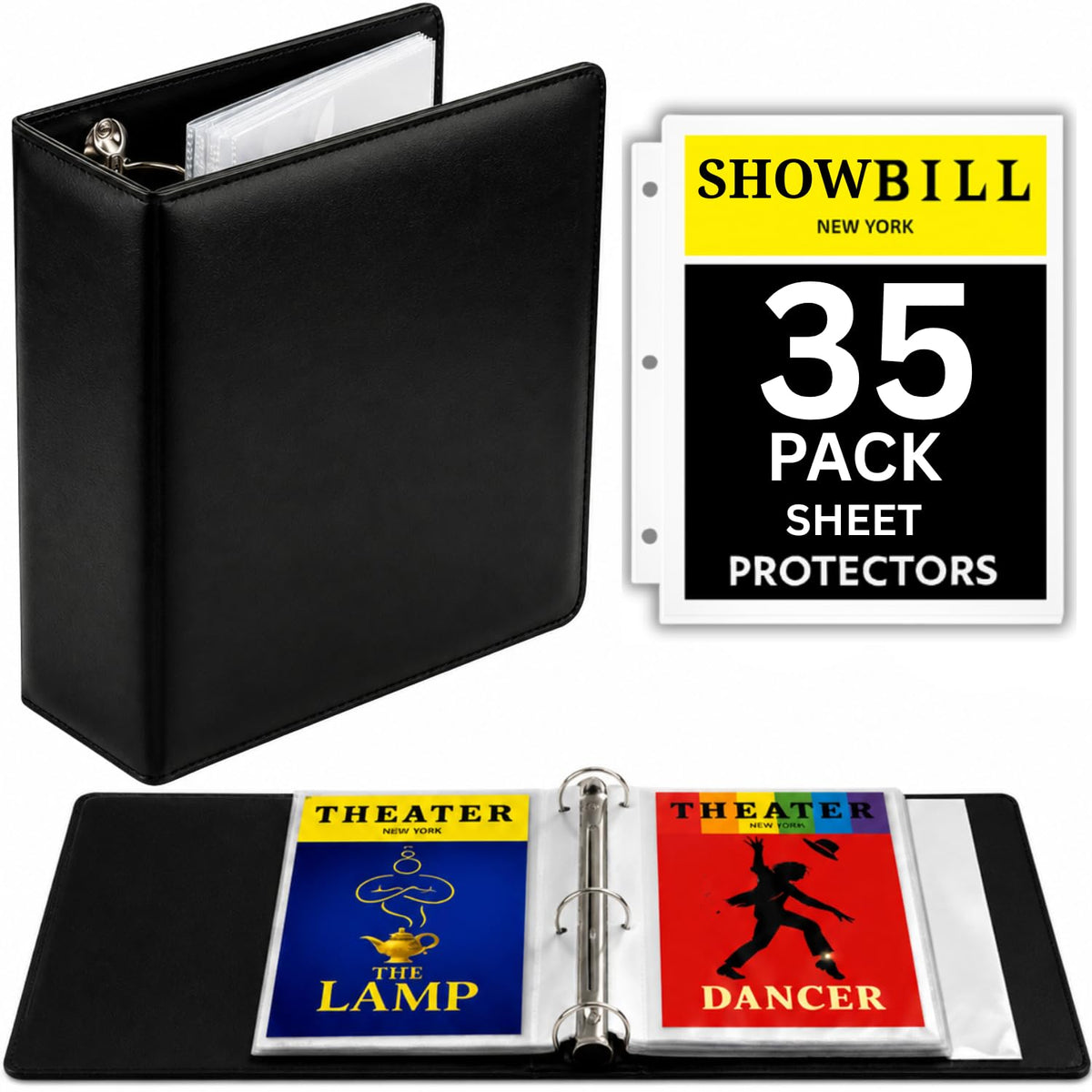 Playbill Binder with Sleeves, Broadway Showbill Organizer Gifts for Theater