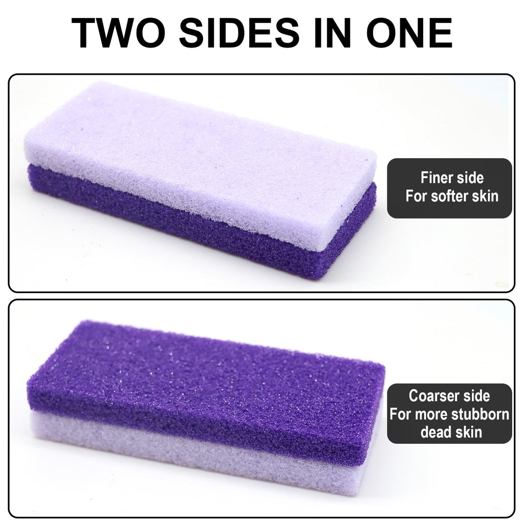 Foot Pumice Stone 4 Pack Pedicure Stone for Feet (Purple) | for Feet Callus Remover and Scrubber Double Sided Pedicure Foot Pumice Stone for Feet and Heels Callus and Dead Skins