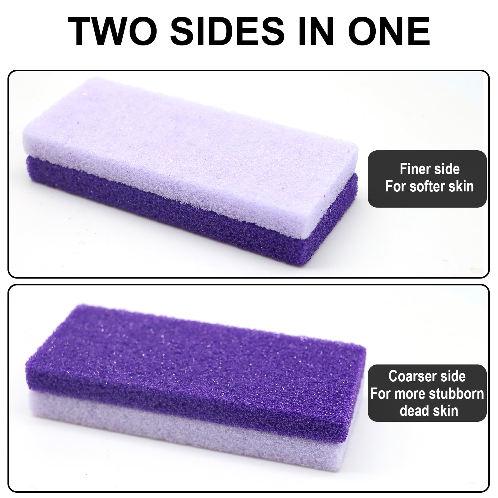 Foot Pumice Stone 4 Pack Pedicure Stone for Feet (Purple) | for Feet Callus Remover and Scrubber Double Sided Pedicure Foot Pumice Stone for Feet and Heels Callus and Dead Skins