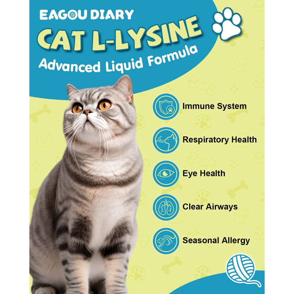 L Lysine for Cats Lysine, Cat Sneezing Cold Allergy Relief Immune 60ML