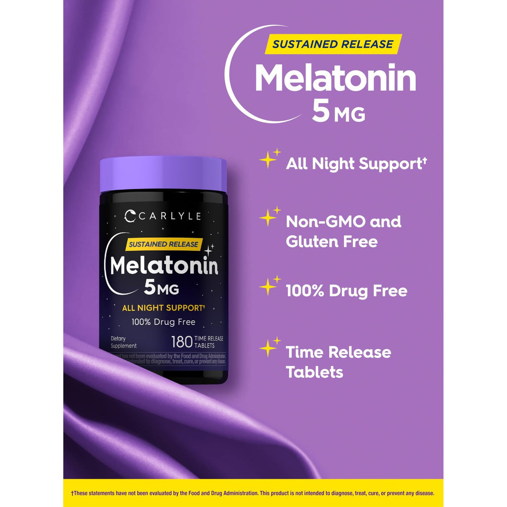 Carlyle Melatonin 5mg | 180 Sustained Release Tablets
