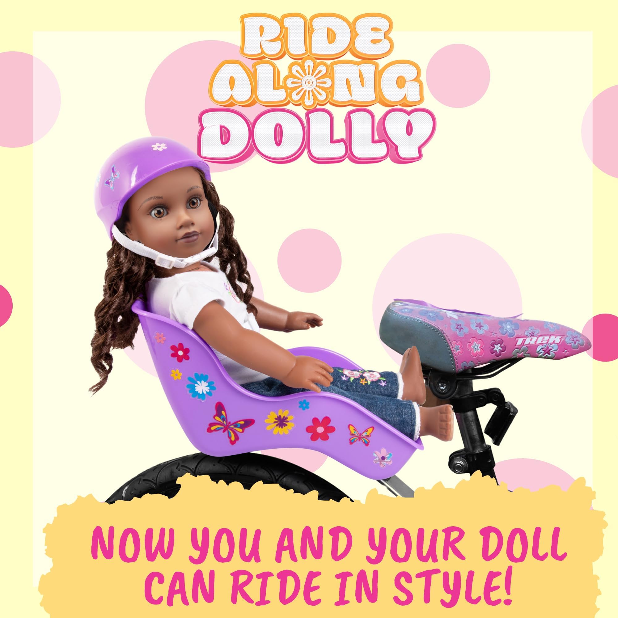 Buy now Ride Along Dolly Doll Bicycle Seat- The Original Bike Attachment for 18"-22" Dolls and Stuffed Animals- Decorate Yourself Decals Included, Fits Most Bikes, Birthday (Pink)- Christmas at indiglob india