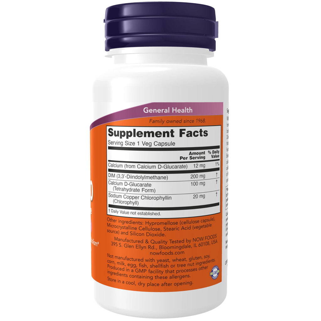 Buy now NOW Foods Supplements, DIM 200 (Diindolylmethane) with Calcium D-Glucarate, 90 Veg Capsules at indiglob india