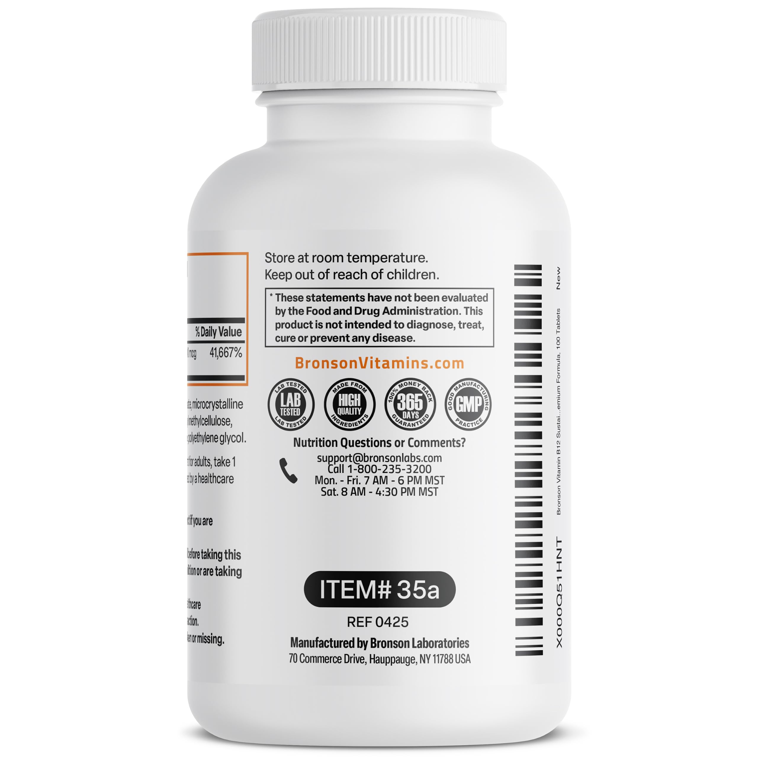 Bronson Vitamin B12 1000 mcg Sustained Release, Energy Support, 100 Tablets | Healthy Brain Function & Nervous System Support, Vegan, Non-GMO, Gluten-Free & Soy-Free
