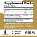 Qunol Ubiquinol CoQ10 200mg Softgels, Ubiquinol 200mg - Active Form of Coenzyme Q10, Antioxidant for Heart Health - 60 Count (Pack of 2)