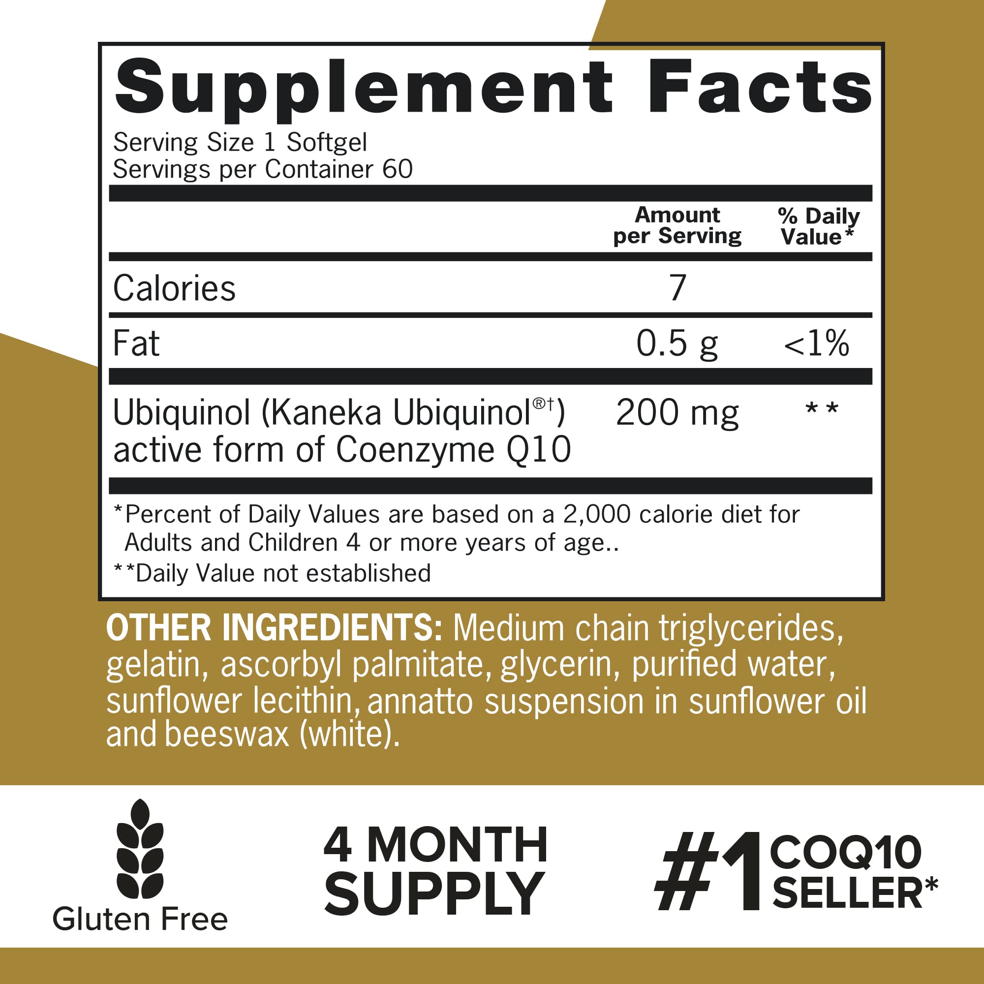 Qunol Ubiquinol CoQ10 200mg Softgels, Ubiquinol 200mg - Active Form of Coenzyme Q10, Antioxidant for Heart Health - 60 Count (Pack of 2)