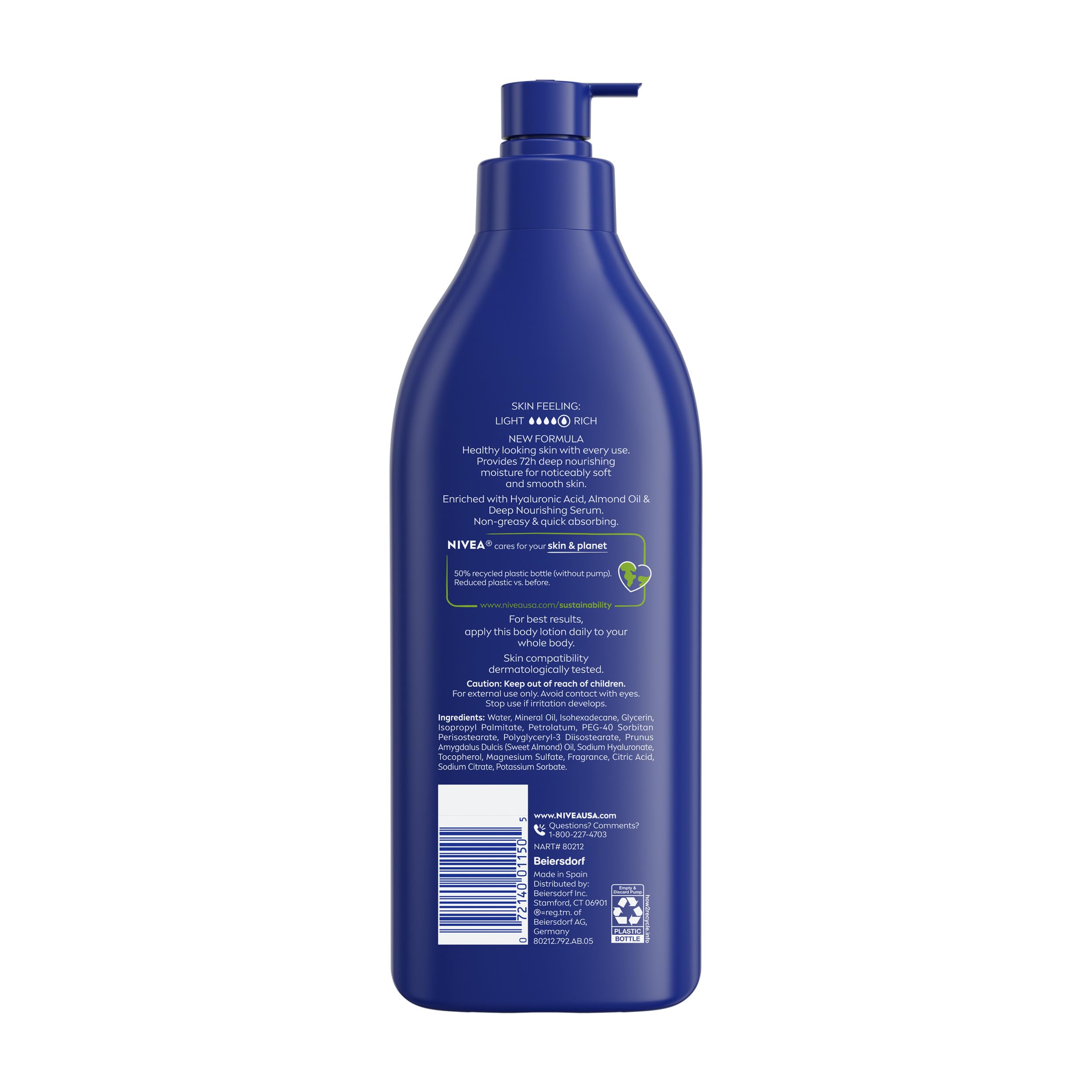 NIVEA Essentially Enriched Body Lotion, Very Dry Skin, Almond Oil, 16.9 Oz
