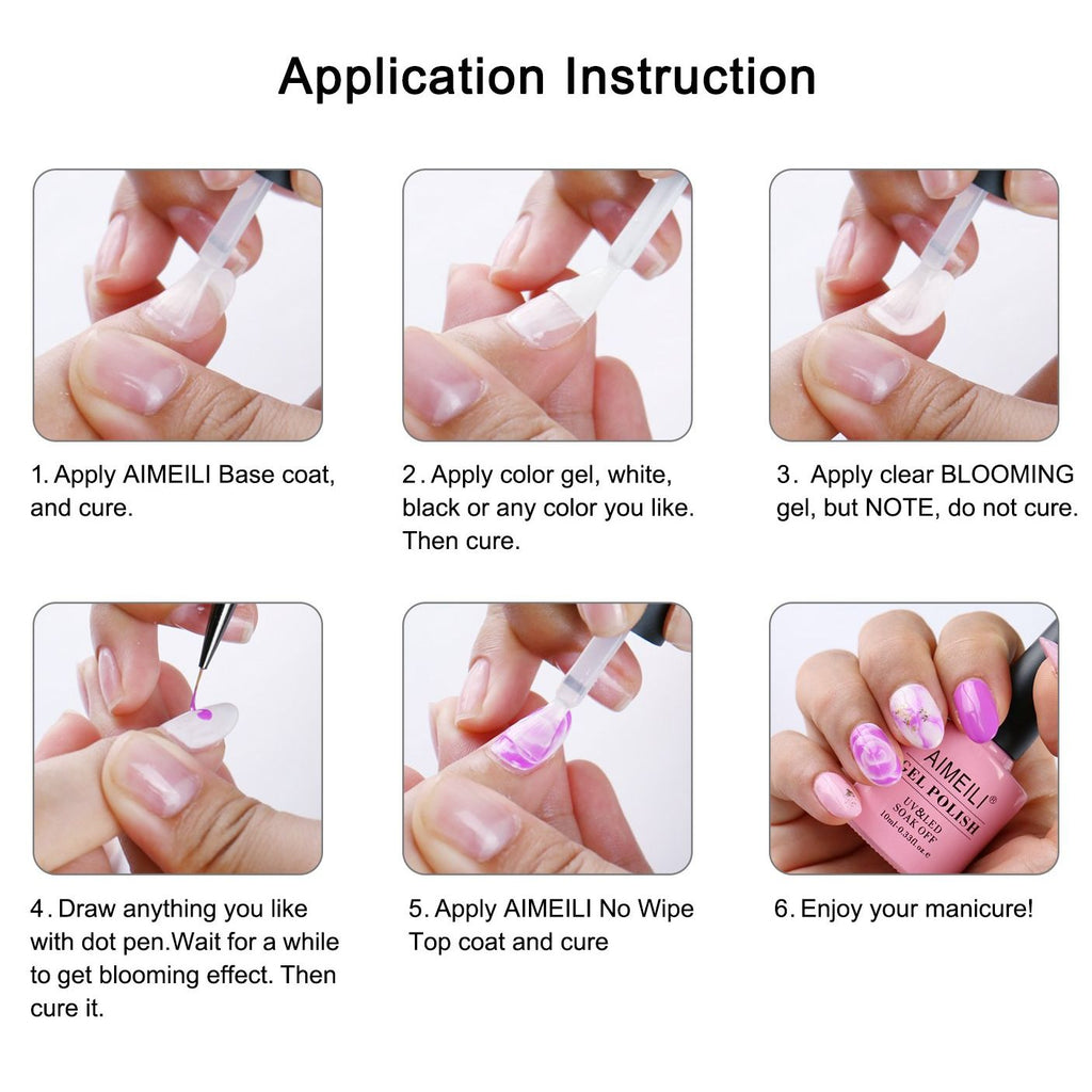 Buy now AIMEILI Nail Art Blossom Gel Nail Polish Soak Off UV LED Clear Blooming Gel Manicure 10ml at indiglob india