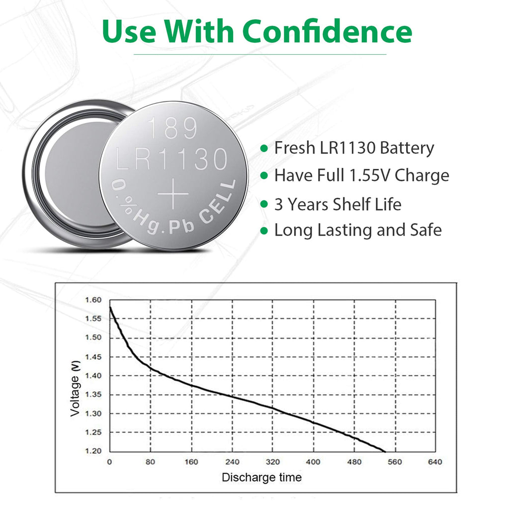 Buy now LiCB 20 Pack LR1130 AG10 Battery 1.5V Long-Lasting Alkaline Button Cell Batteries at indiglob india