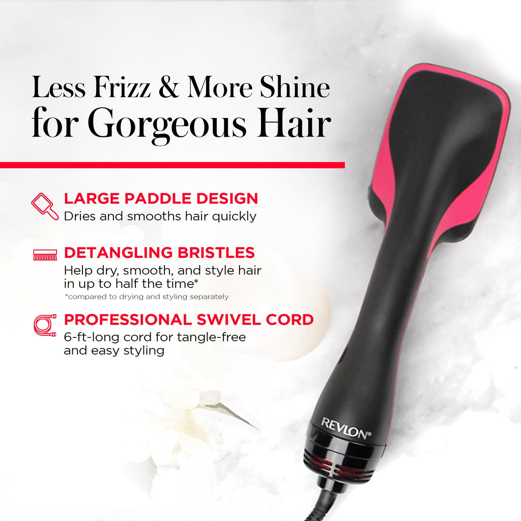 REVLON One-Step Hair Dryer and Styler, All-in-One Hair Brush Straightener for Salon-Quality Smooth & Straight Styles, Black