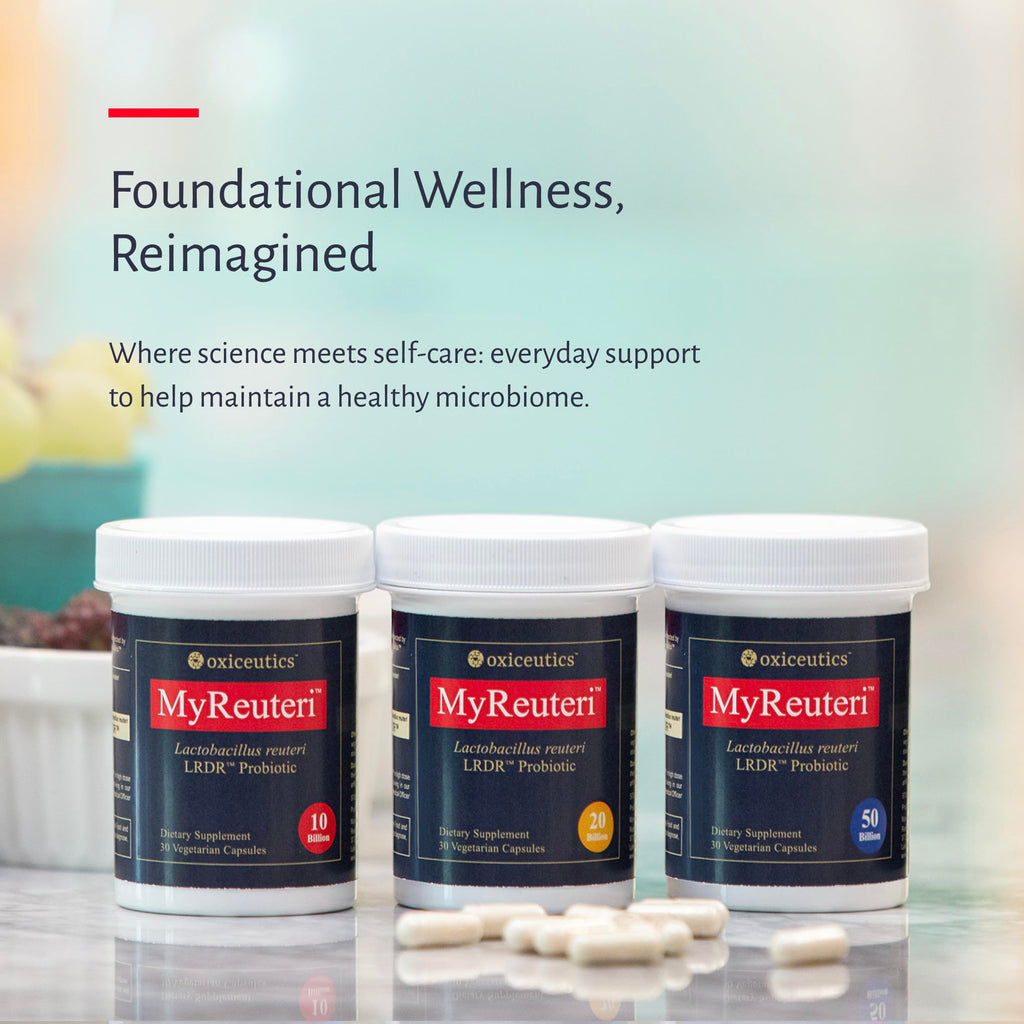 MyReuteri™ 10 Billion CFU Probiotic – Foundational-Strength L. reuteri LRDR™ + FOS Prebiotic – by Dr. William Davis – Makes Yogurt-Like Superfood – 30 Veg Capsules