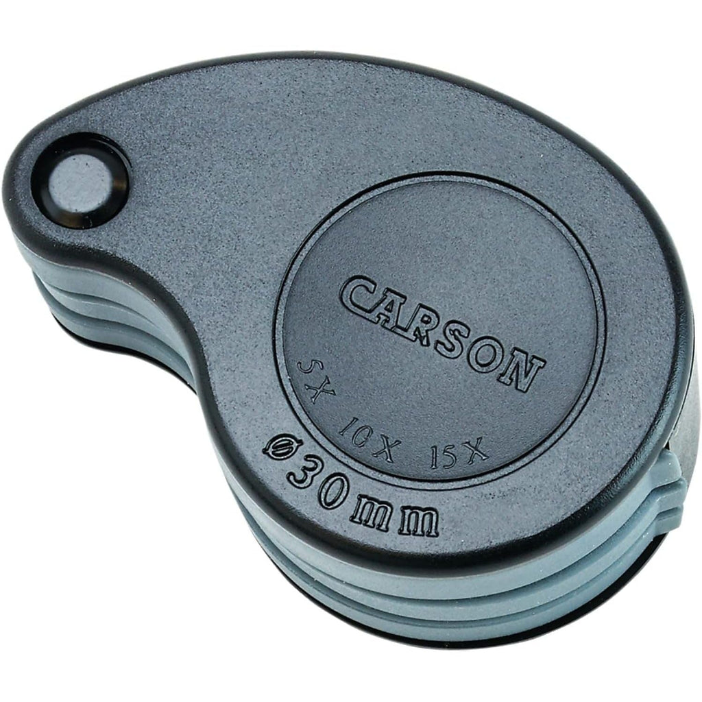 Buy now Carson TriView 5x/10x/15x Folding Loupe Magnifier with Built-in Case, 3-in-1 Portable Loupe Magnifying Glass - Adjustable Magnification, Great for Jewelry (TV-15) at indiglob india