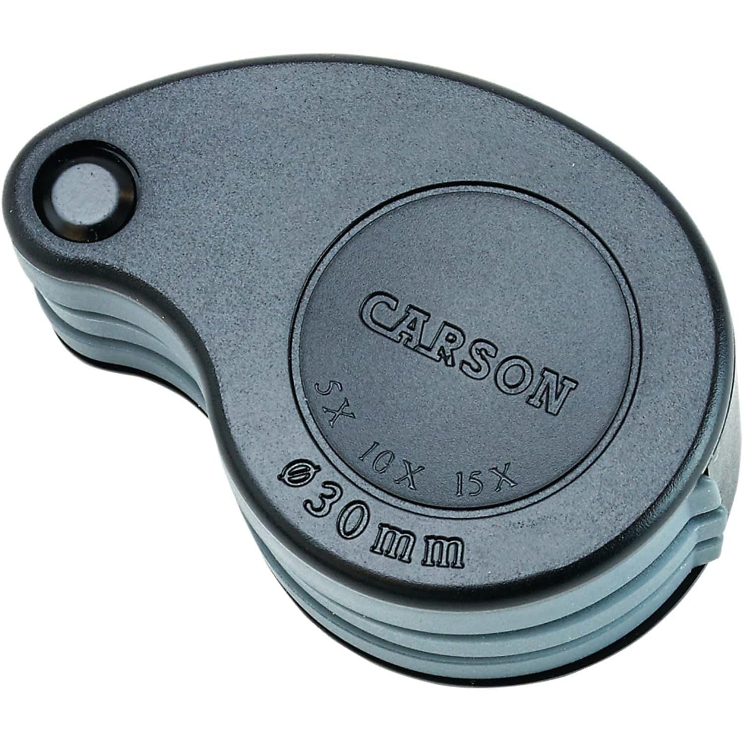 Buy now Carson TriView 5x/10x/15x Folding Loupe Magnifier with Built-in Case, 3-in-1 Portable Loupe Magnifying Glass - Adjustable Magnification, Great for Jewelry (TV-15) at indiglob india