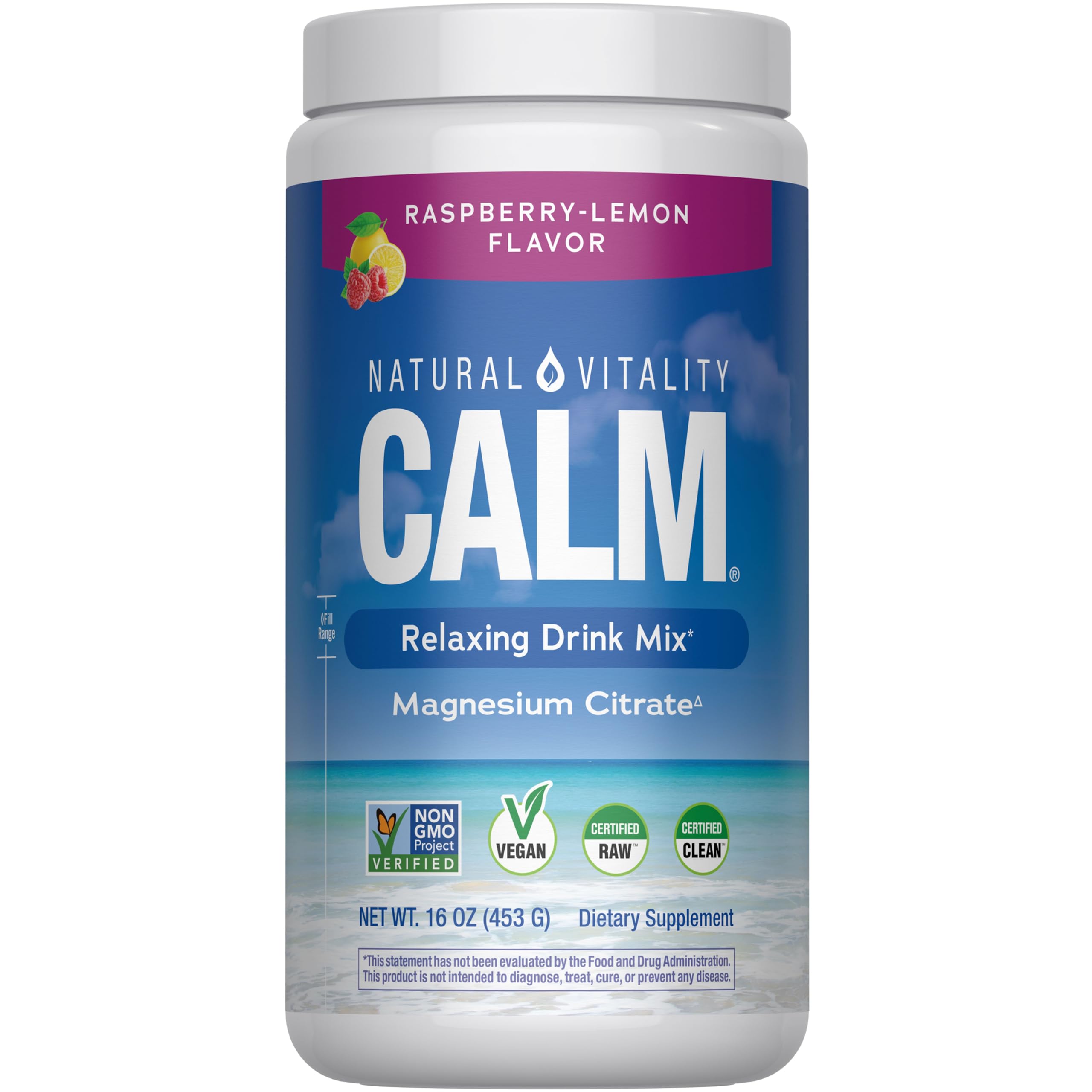 Buy now Natural Vitality Calm Magnesium 16 oz Powder | Relaxing Drink Mix | Cherry Flavored Supplement | 325mg Per Serving | Non-GMO, Gluten-Free & Vegan Calm: Raspberry Lemon 16 Ounce (Pack of 1) at indiglob india