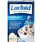 Buy now Lactaid Fast Act Lactose Intolerance Relief Chewables with Natural Lactase Enzyme (9000 FCC) to Prevent Gas, Bloating & Diarrhea Due to Lactose Sensitivity, On-The-Go, Vanilla Twist Flavor, 60 x 1 ct at indiglob india