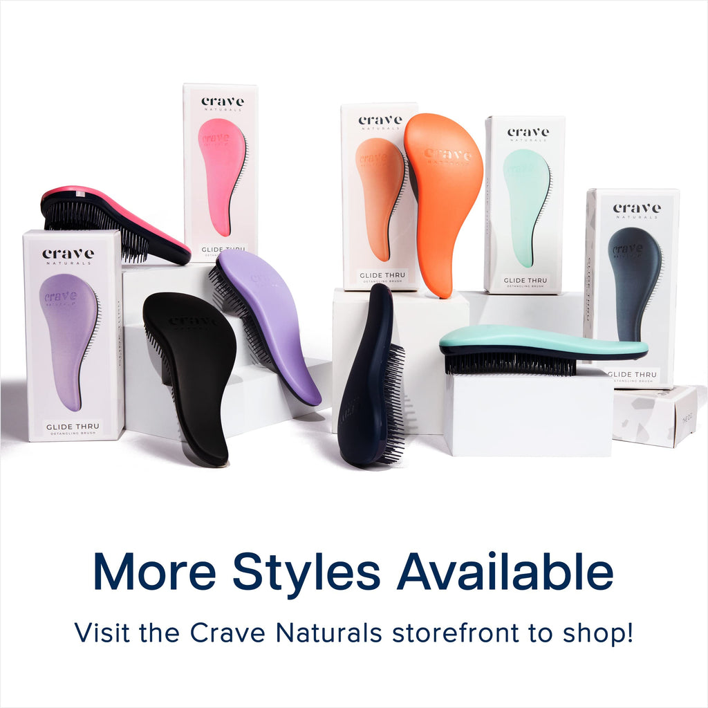 Buy now Crave Naturals Glide Thru Hair Brush - Detangler Brush for Curly, Straight, Wet or Dry Hair - Gentle Detangling Brushes for Adults, Kids, Toddlers - Hair Accessories for Women, 7.5x3" - Pink at indiglob india