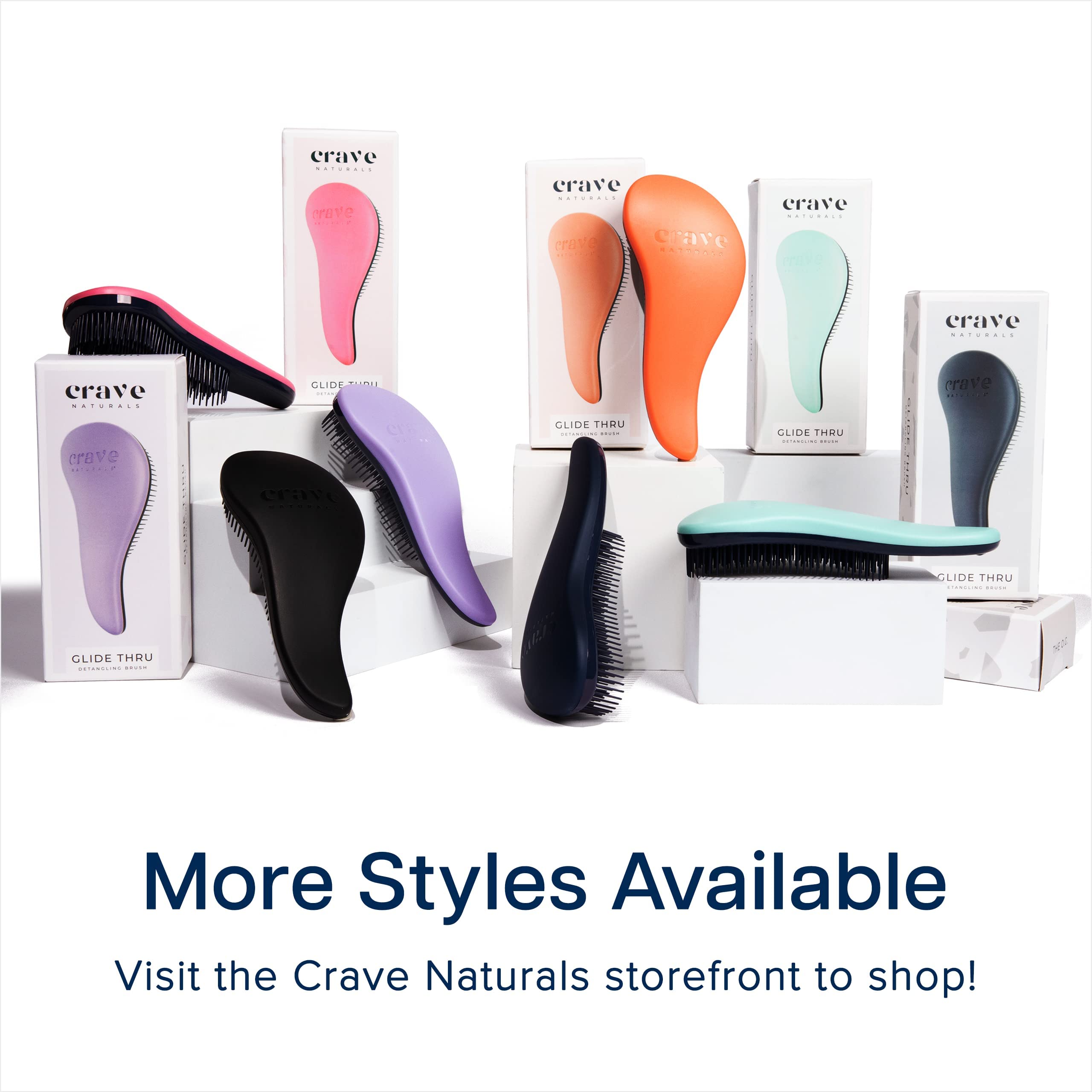 Buy now Crave Naturals Glide Thru Hair Brush - Detangler Brush for Curly, Straight, Wet or Dry Hair - Gentle Detangling Brushes for Adults, Kids, Toddlers - Hair Accessories for Women, 7.5x3" - Pink at indiglob india