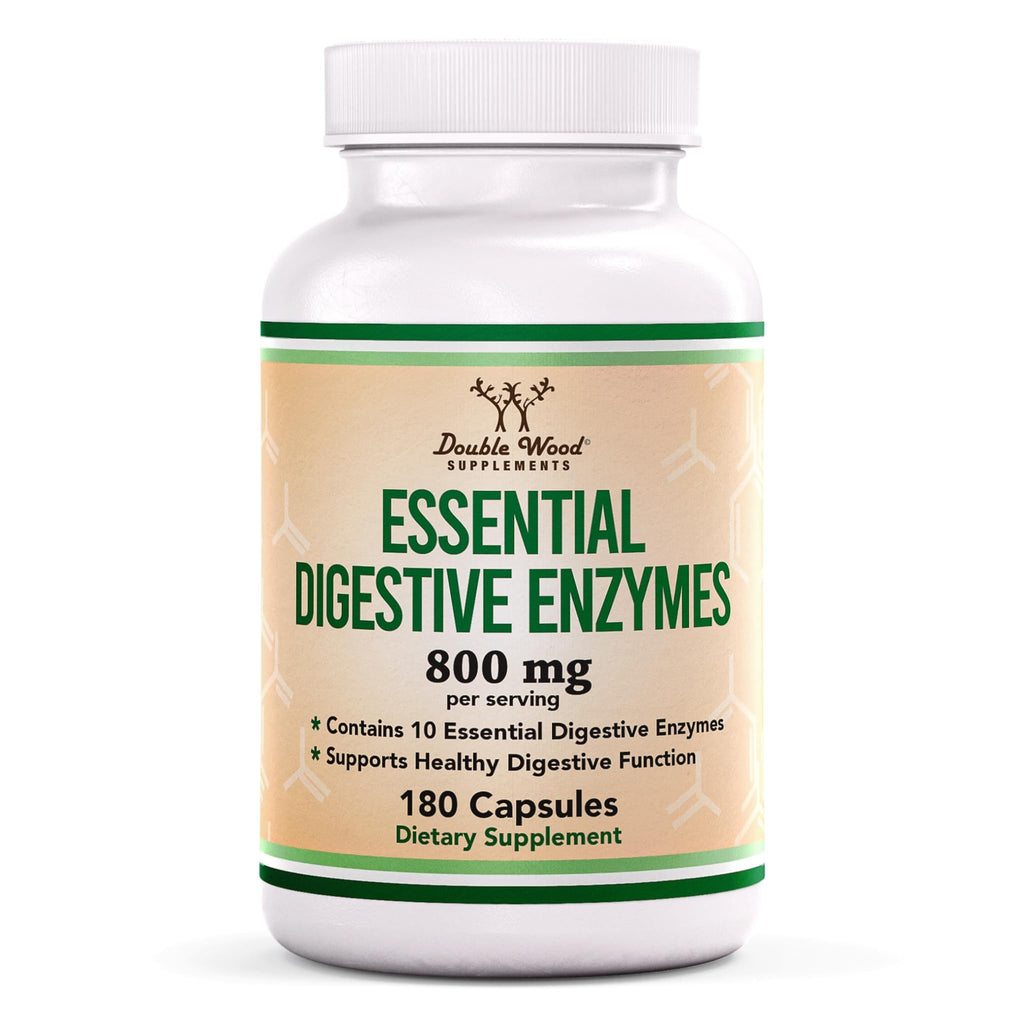 Digestive Enzymes 800mg, All 10 Essential Enzymes, Bloating + Meal Comfort | Digestive Enzyme Supplement for Bloating + Gas Relief, Amylase, Lipase, Lactase + Bromelain + 6 More, Take With Meals